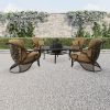 Grand Bonaire Weave 6 Piece All Inclusive Outdoor Firepit Set (KIT)