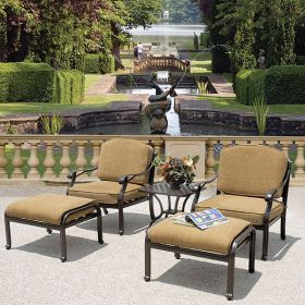 Savannah Outdoor Aluminum Club Chair Set of 5 (KIT)