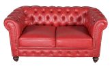 Classic Chesterfield Loveseat Red