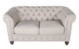 Classic Chesterfield Dark Linen Loveseat