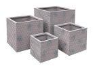 Tiempo Purple Brown Planters Set of 4