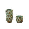 Turquoise and Gold Accent Vases Set of 2