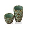 Turquoise and Gold Accent Vases Set of 2