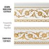 Gold Floral on French White Crown Molding 92 Inch