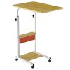 C Side Table 3-Tier Laptop Desk Small Slim Snack Side Table for Couch Bed Sofa for Small Spaces Living Room Bedroom