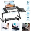 Foldable Laptop Table Bed Notebook Desk with Mouse Board Aluminum Alloy Breakfast Snacking Tray for Home Office Travel Use