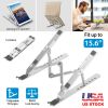 Laptop Stand Lifter Foldable Aluminum Desktop Phone Holder Stand Angle Adjustable Tablet PC Holder Riser Ventilated Laptop Phone Tray