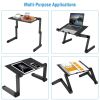 Foldable Laptop Table Bed Notebook Desk with Mouse Board Aluminum Alloy Breakfast Snacking Tray for Home Office Travel Use