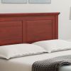 Twin Traditional Solid Oak Wooden Platform Bed Frame with Headboard in Cherry