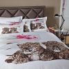 Queen Size Duvet Cover Sheets Set, Baby Leopards