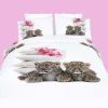 Queen Size Duvet Cover Sheets Set, Baby Leopards