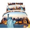 King Size Duvet Cover Sheets Set, Statue of Liberty