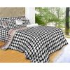 King Size Duvet Cover Sheets Set, Houndstooth Check