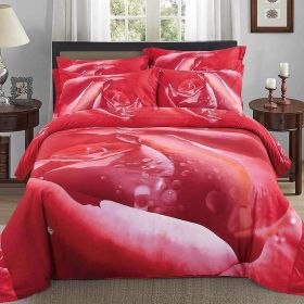 DM510Q Dolce Mela Floral Bedding - Rosa, Luxury Queen size Duvet Cover Set