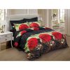 Duvet Cover Set, Queen size Floral Bedding, Dolce Mela - Night Roses DM707Q