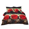 Duvet Cover Set, Queen size Floral Bedding, Dolce Mela - Night Roses DM707Q