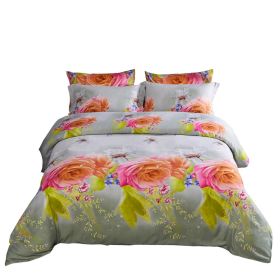 Queen Size Duvet Cover Set, 6 Piece Luxury Floral Bedding, Dolce Mela  Innocence  DM723Q