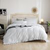 DM807T | Twin Size 4 piece Duvet Cover Set Ruffled Bedding 100% Cotton