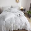 DM807K | King Size 6 piece Duvet Cover Set Ruffled Bedding 100% Cotton