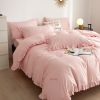 DM808T | Twin Size 4 piece Duvet Cover Set Ruffled Bedding 100% Cotton