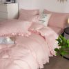 DM808T | Twin Size 4 piece Duvet Cover Set Ruffled Bedding 100% Cotton