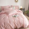 DM808T | Twin Size 4 piece Duvet Cover Set Ruffled Bedding 100% Cotton