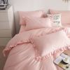 DM808T | Twin Size 4 piece Duvet Cover Set Ruffled Bedding 100% Cotton