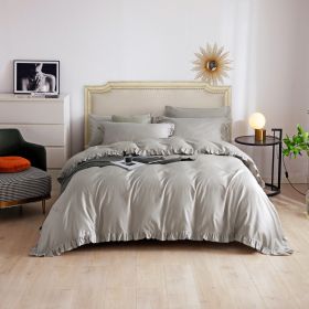 DM809T | Twin Size 4 piece Duvet Cover Set Ruffled Bedding 100% Cotton