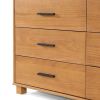 Modern Farmhouse Solid Wood 6 Drawer Double Dresser in Light Brown Finish