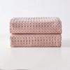 Waffle Bath Towels - Pink Color- Set of 2