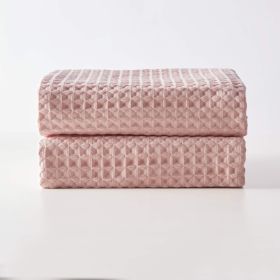 Waffle Bath Towels - Pink Color- Set of 2