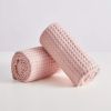 Waffle Bath Towels - Pink Color- Set of 2