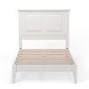 Twin Traditional Solid Oak Wooden Platform Bed Frame with Headboard in White