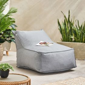 Risley Indoor/Outdoor Water Resistant Fabric 3 Foot Bean Bag Chair, Dark Gray