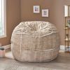 Blalock Faux Fur 5 ft. Winter Bean Bag, Snow White and Beige