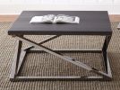 Contemporary Geometric Cocktail Table - Architectural Excellence, Black Nickel Finish - Streamlined Design, Silvershield 3D PVC Laminate, Refined Urba