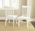 Modern Farmhouse Side Chairs - Distressed Antique White, Vertical Slat Back, Scooped Seats, Sturdy Design, Set of 2 Chairs