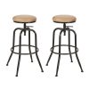 Walker Industrial Counter Bar Stools, SUEDE PU (Set of 2), Height adjustable