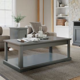 Bridgevine Home 48" Fully Assembled Grey Solid Wood Coffee Table