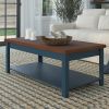 Bridgevine Home 48" Fully Assembled Blue and Brown Solid Wood Coffee Table