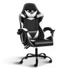 YSSOA Racing Video Backrest and Seat Height Recliner Gaming Office High Back Computer Ergonomic Adjustable Swivel Chair, Without footrest, Black/White