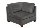 1pc Corner wedge Grey Chenille Fabric Modular Corner wedge Sofa Living Room Furniture