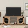 Modern TV Stand for 65'' TV with Large Storage Space, 3 Levels Adjustable shelves, Magnetic Cabinet Door, Entertainment Center for Living Room, Bedroo