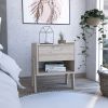 Hosley 1-Drawer 1-Shelf Nightstand Light Grey