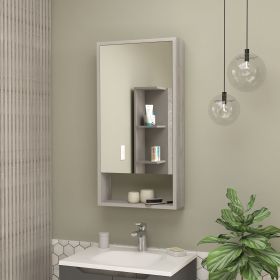 Burlington Rectangle Medicine Cabinet with Mirror Light Grey