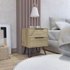 Mansfield 2-Drawer Rectangle Nightstand Light Oak