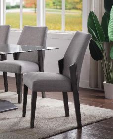 ACME Bernice Side Chair (Set-2), Fabric & Gray Oak (2Pc/1Ctn) 72292