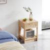 15.75" Rattan End table with drawer, Modern nightstand, side table for living roon, bedroom,natural