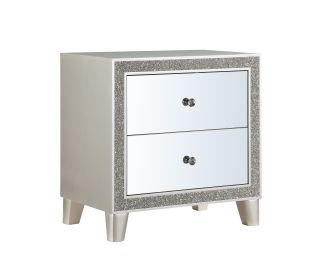 ACME Sliverfluff Nightstand, Mirrored & Champagne Finish BD00243