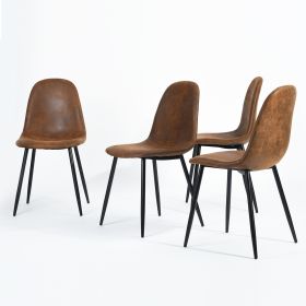 Set of 4 Scandinavian velvet chairs -Suede brown